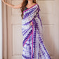 Purple Tie and dye Mulmul Cotton Saree