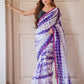 Purple Tie and dye Mulmul Cotton Saree