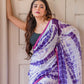 Purple Tie and dye Mulmul Cotton Saree