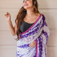 Purple Tie and dye Mulmul Cotton Saree