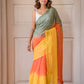 Orange Tie Dye Mulmul Cotton Saree