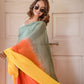 Orange Tie Dye Mulmul Cotton Saree