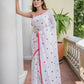 White And Red Love Mulmul Cotton Saree