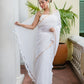 White Golden Mulmul Cotton Saree