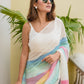 White Mulmul Cotton Saree