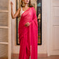 Pink Sequined Mulmul Cotton Saree