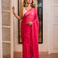 Pink Sequined Mulmul Cotton Saree