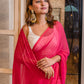 Pink Sequined Mulmul Cotton Saree