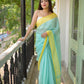 Sea Green Pure Cotton Saree