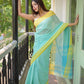 Sea Green Pure Cotton Saree