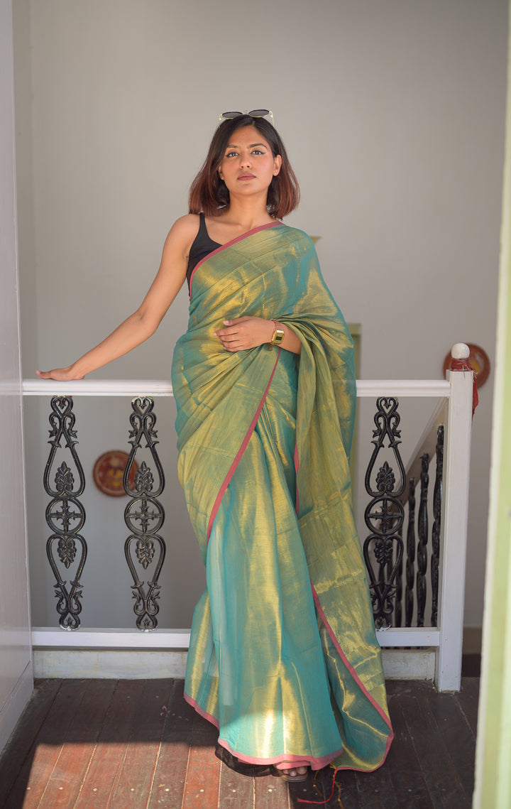 Green Tissue Saree