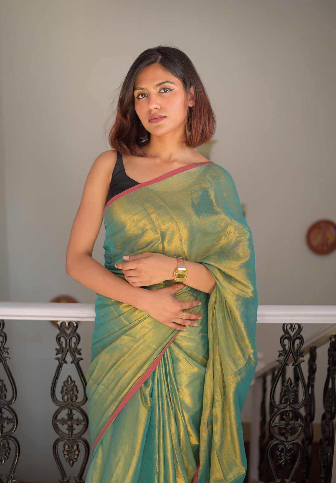 Green Tissue Saree