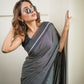 Black Check Pure Cotton Saree