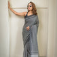 Black Check Pure Cotton Saree