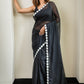 Flower Black Mulmul Cotton Saree