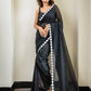 Flower Black Mulmul Cotton Saree