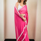 Flower Pink Cotton Saree