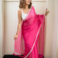 Flower Pink Cotton Saree