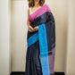 Dark Navy Blue Pure Cotton Saree