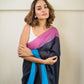 Dark Navy Blue Pure Cotton Saree