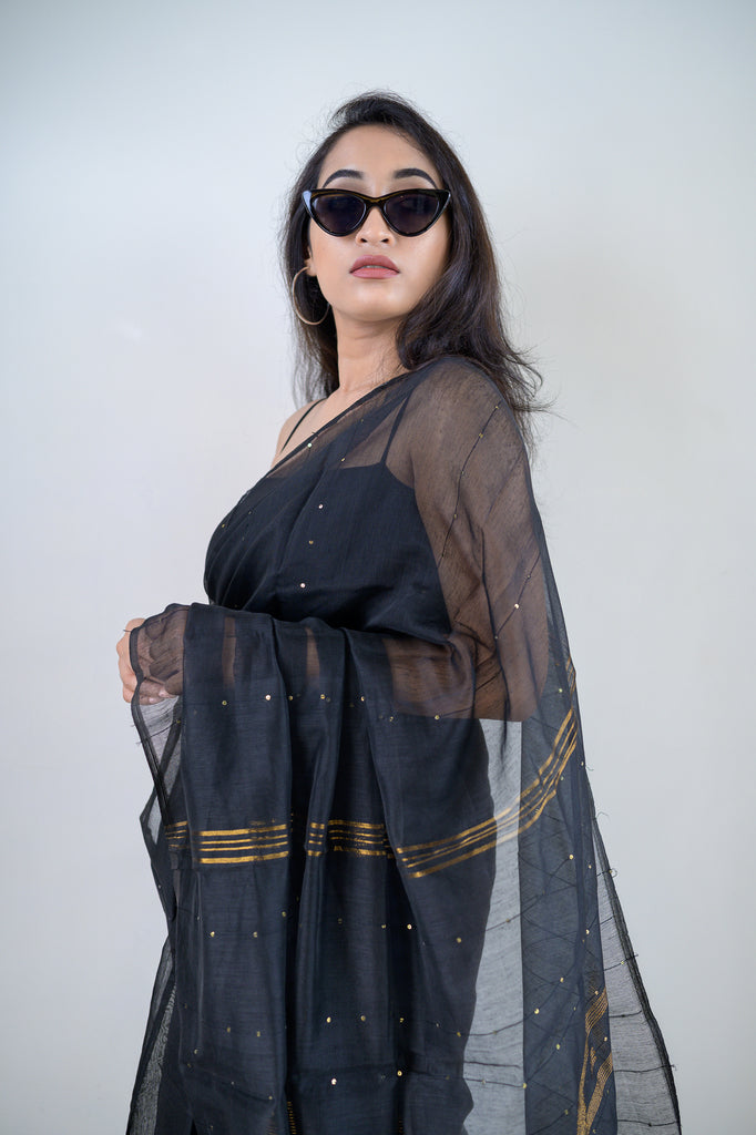 Buy Designer Sarees, Salwar Kameez, Kurtis & Tunic and Lehenga  Choli.Elegant Silk Black Saree