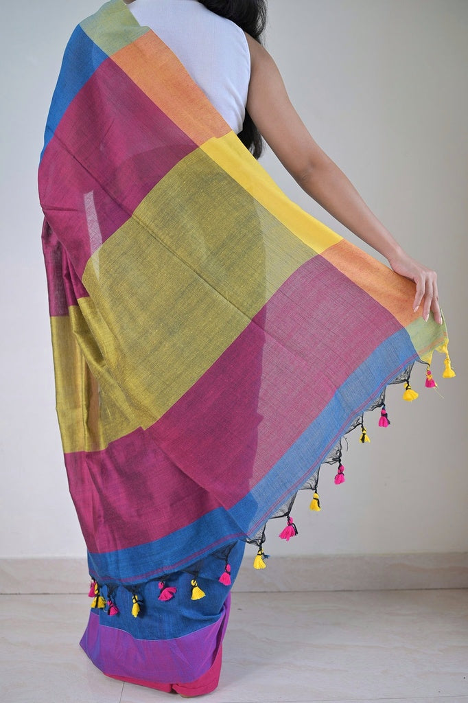 Blue Soft Cotton Saree