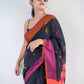 Charcoal Black Cotton Saree