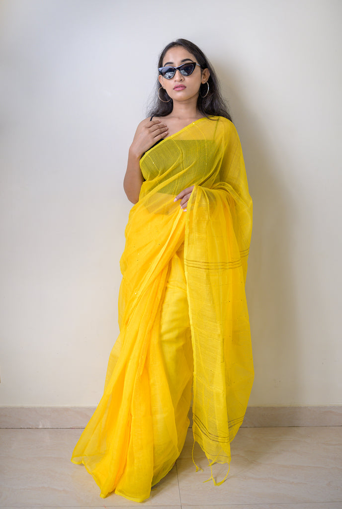 Buy Trendy Yellow Saree Online in India - JOSHINDIA – Joshindia