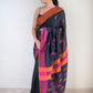 Charcoal Black Cotton Saree
