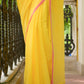 Yellow And Pink Mulmul Cotton Saree