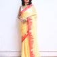 Yellow Mulmul Cotton Saree