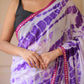 Purple Tie and dye Mulmul Cotton Saree