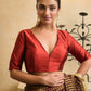 Red Half Sleeves Blouse