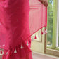 Pink Ruffle Mulmul Cotton Saree