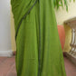 Green Mulmul Cotton Saree