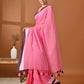 Pink Mulmul Cotton Saree
