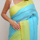 Sky Blue Green Pure Cotton Saree