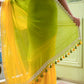 Green Tie dye Mulmul Cotton Saree