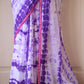 Purple Tie and dye Mulmul Cotton Saree