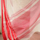 White And Red Pure Cotton Saree