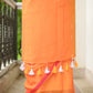 Orange And Pink Mulmul Cotton Saree