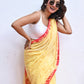 Yellow Mulmul Cotton Saree