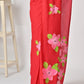 Hand Painted Red Mulmul Cotton Saree