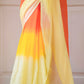 Red Tie Dye Mulmul Cotton Saree