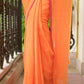 Orange And Pink Mulmul Cotton Saree