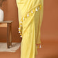 Yellow  Mulmul Cotton Saree