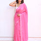 Pink Mulmul Cotton Saree