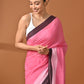 Pink Mulmul Cotton Saree