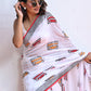 White Mulmul Cotton Saree