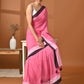 Pink Mulmul Cotton Saree
